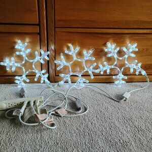 Christmas Snowflake Rope Lights for Outdoor Decor - Lot of 3